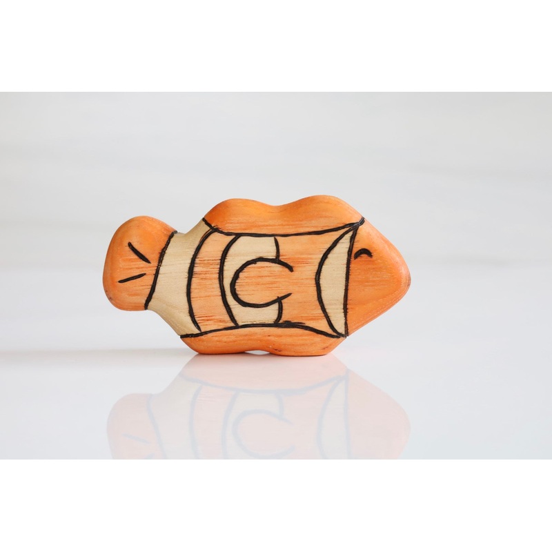 Wooden Clown Fish Toy