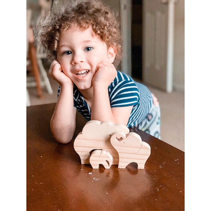 Wooden Elephant Family Puzzle