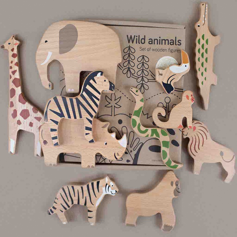 Bajo Wooden Animals Play Set, Wild