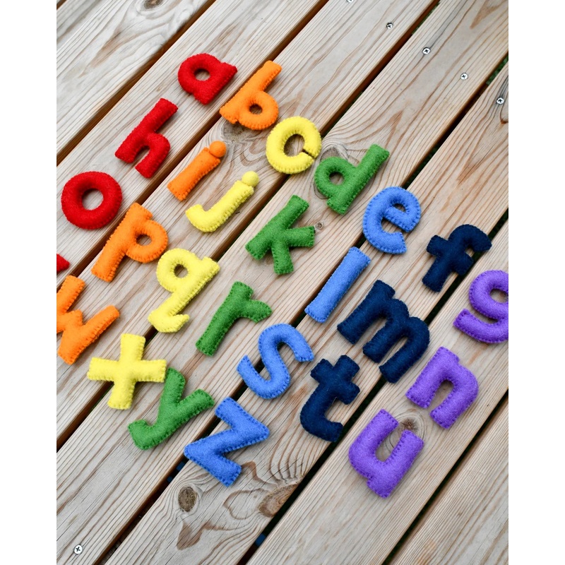 Felt Colorful Rainbow Alphabet Lowercase