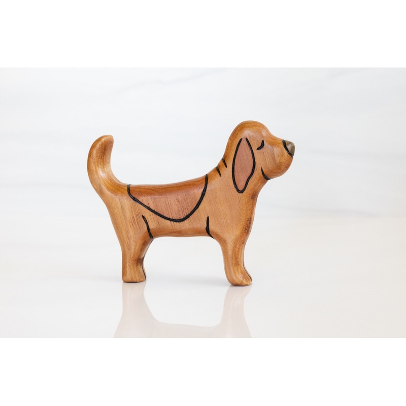 Wooden Bloodhound Toy Dog