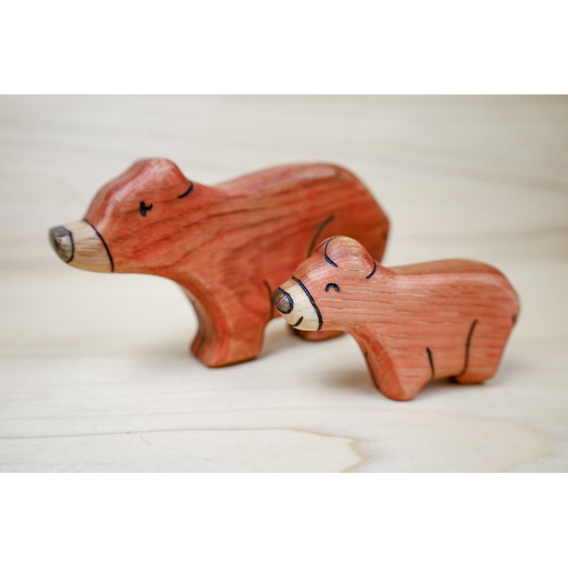 Wooden Brown Bears- Mama or Baby