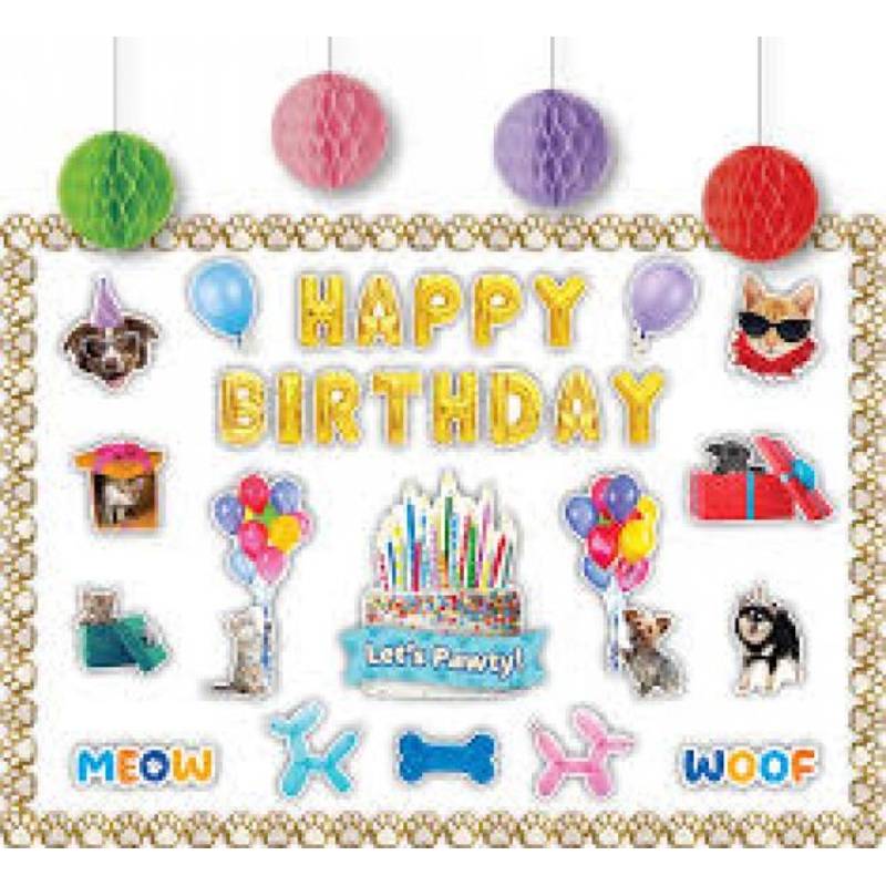 CREATE & DECORATE QUICK KIT: CATS & DOGS HAPPY BIRTHDAY