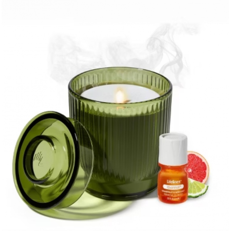 FLAMELESS CANDLE DIFFUSER: OLIVE RIBBED