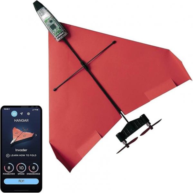POWERUP 4. SMARTPHONE CONTROLLED PAPER AIRPLANE KIT RED