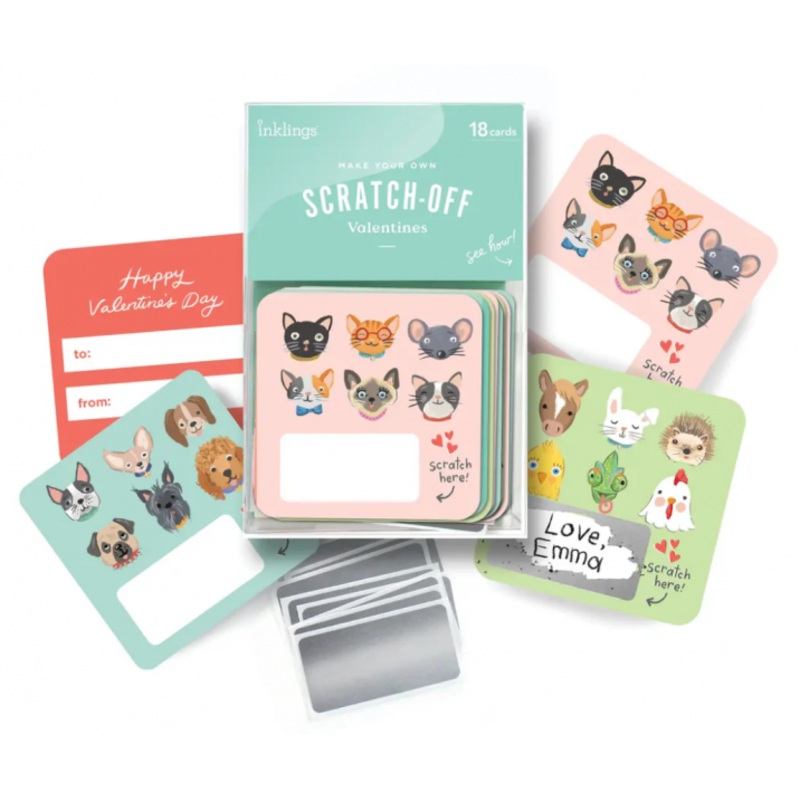 SCRATCH-OFF VALENTINES PET FACES