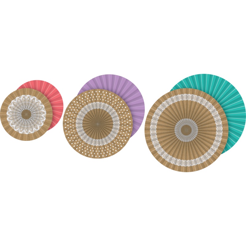 HANGING PAPER FANS: SHABBY CHIC BURLAP
