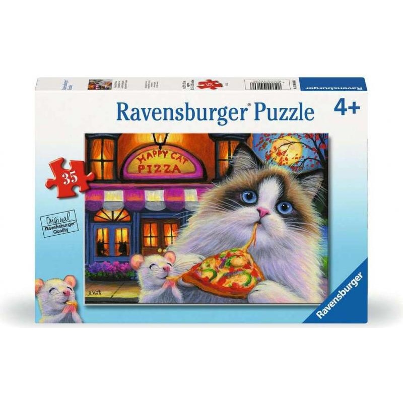 PUZZLE: HAPPY CAT PIZZA 35 PC