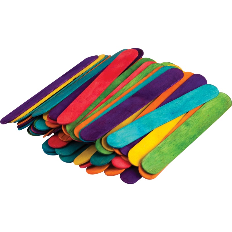 STEM BASICS: JUMBO CRAFT STICKS MULTICOLOR- 200CT