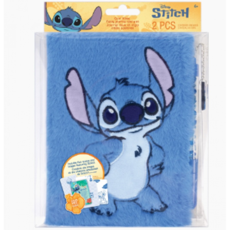 STITCH COOL VIBES FUZZY JOURNAL AND PEN