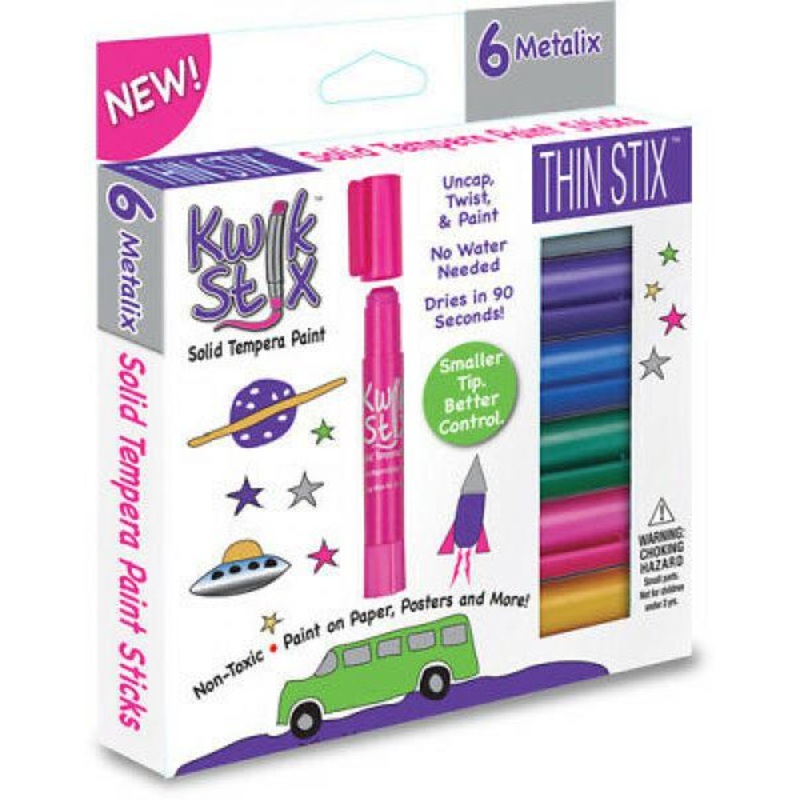 KWIK STIX SOLID TEMPERA PAINT THIN STIX METALIX 6PK