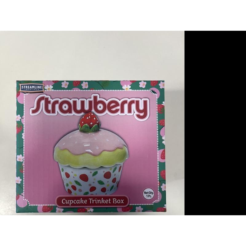 STRAWBERRY CUPCAKE TRINKET BOX WITH LID
