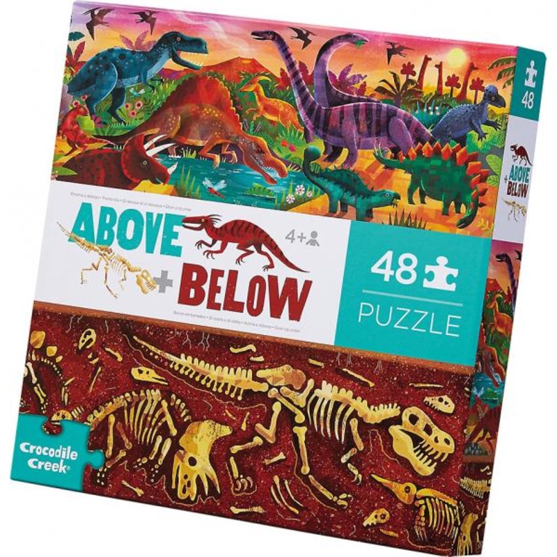 PUZZLE: ABOVE AND BELOW DINOSAUR WORLD 48 PIECE