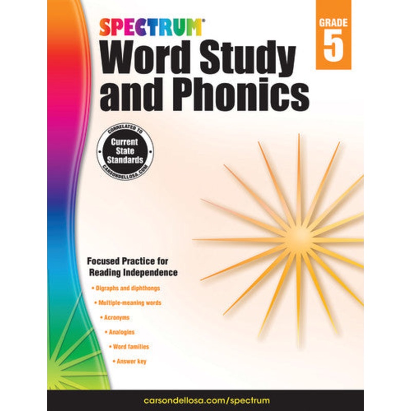 SPECTRUM COMMON CORE WORD STUDY AND PHONICS GRADE 5