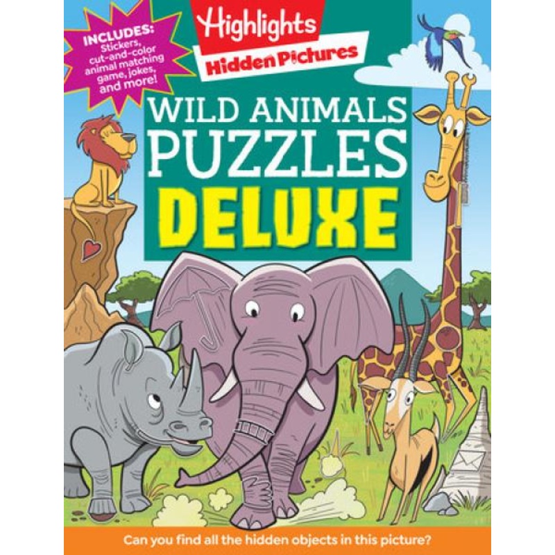 HIGHLIGHTS HIDDEN PICTURES WILD ANIMALS PUZZLES DELUXE