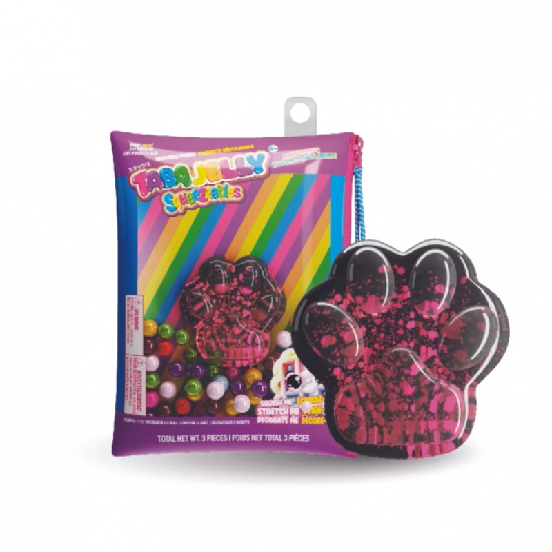 TABA JELLY JUST RIGHT SQUISHY TOY BLACK PAW PRINT