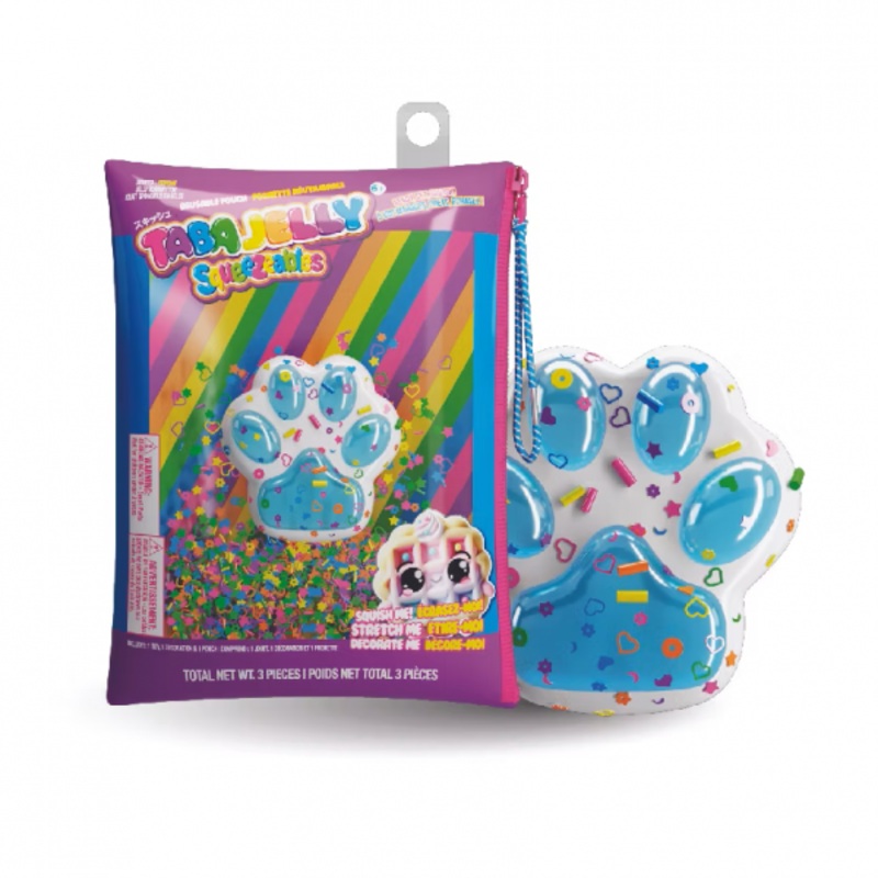 TABA JELLY JUST RIGHT SQUISHY TOY BLUE PAW PRINT