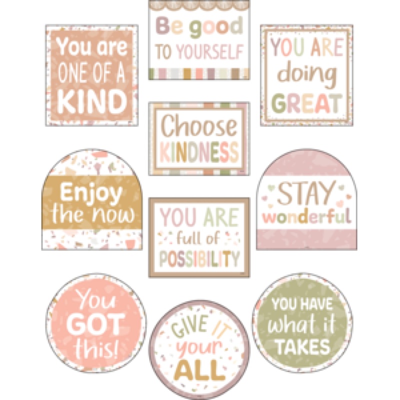 ACCENTS: TERRAZZO TONES POSITIVE SAYINGS