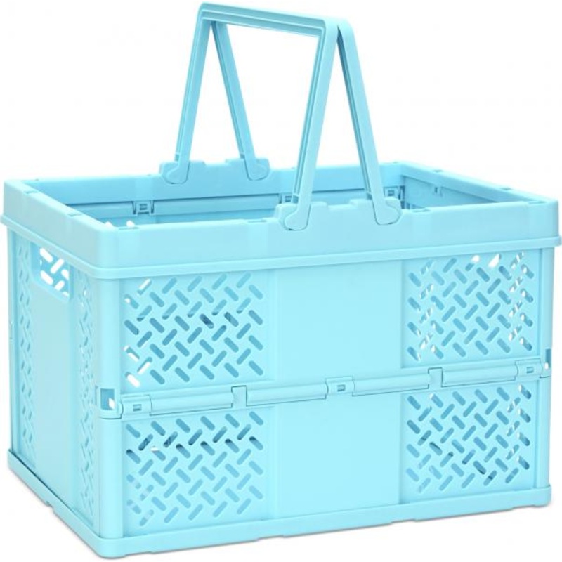 BLUE FOLDABLE STORAGE CRATE LARGE