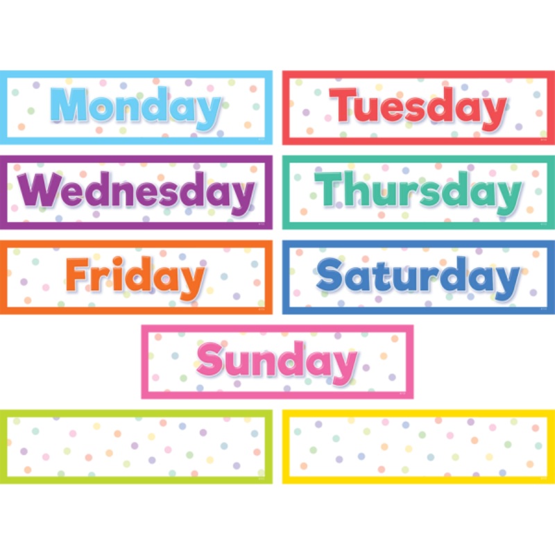 MAGNETIC COLORFUL DAYS OF THE WEEK