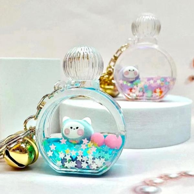 PERFUME BOTTLE ANIMAL FLOATY KEYCHARM