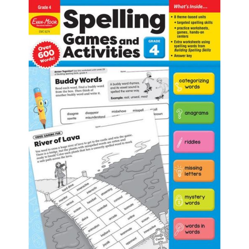 SPELLING GAMES AND ACTIVITIES GRADE 4