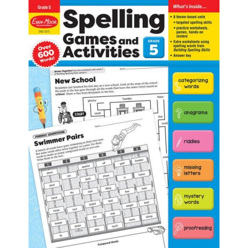 SPELLING GAMES AND ACTIVITIES GRADE 5