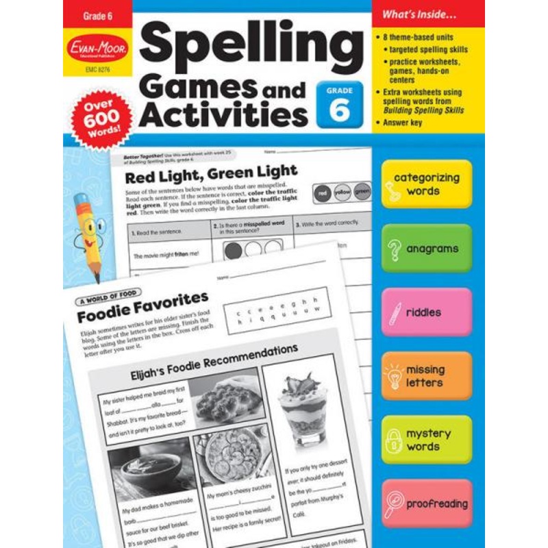 SPELLING GAMES AND ACTIVITIES GRADE 6