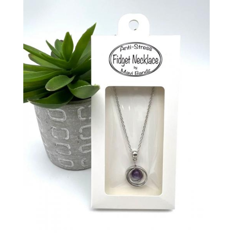 FIDGET GEMSTONE SPINNER NECKLACE