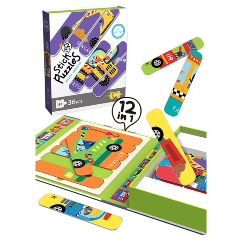 Vehicle Stick Puzzle – 36 Pieces – Educational Toys