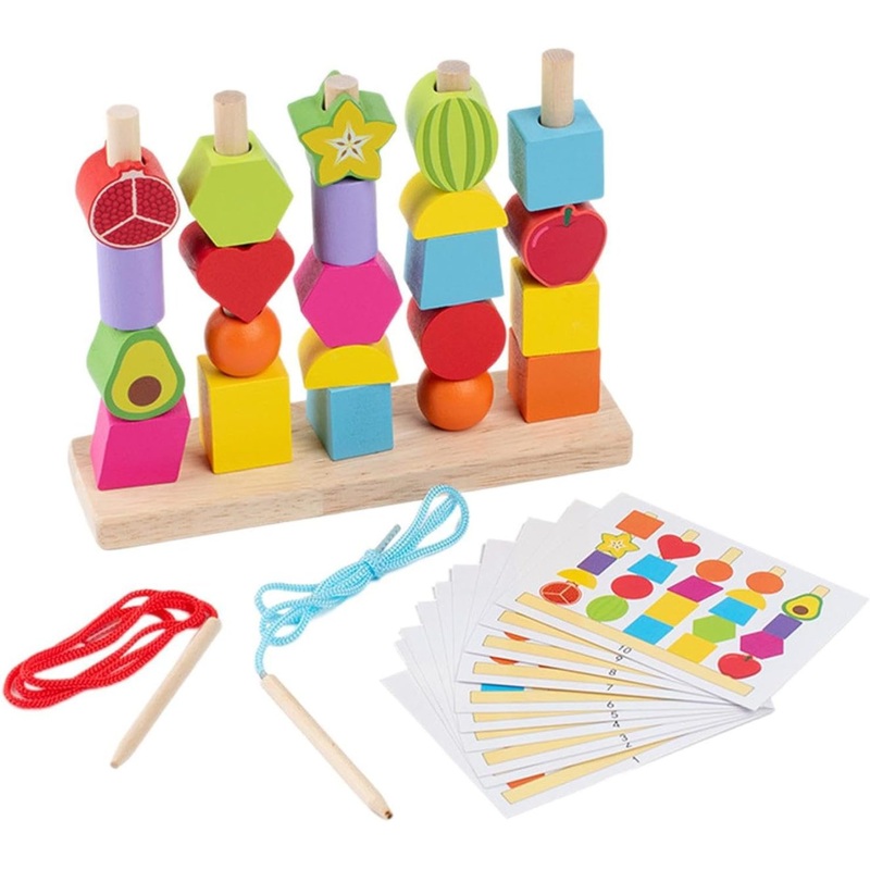Buy 5 Column Sequencing Puzzle with Lacing (Wooden)