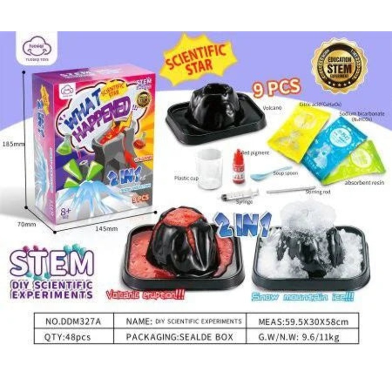 DIY 2-in-1 Volcano Scientific Experiment Set