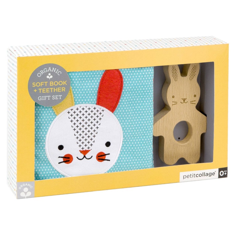 Organic Soft Bunny Book & Teether Set