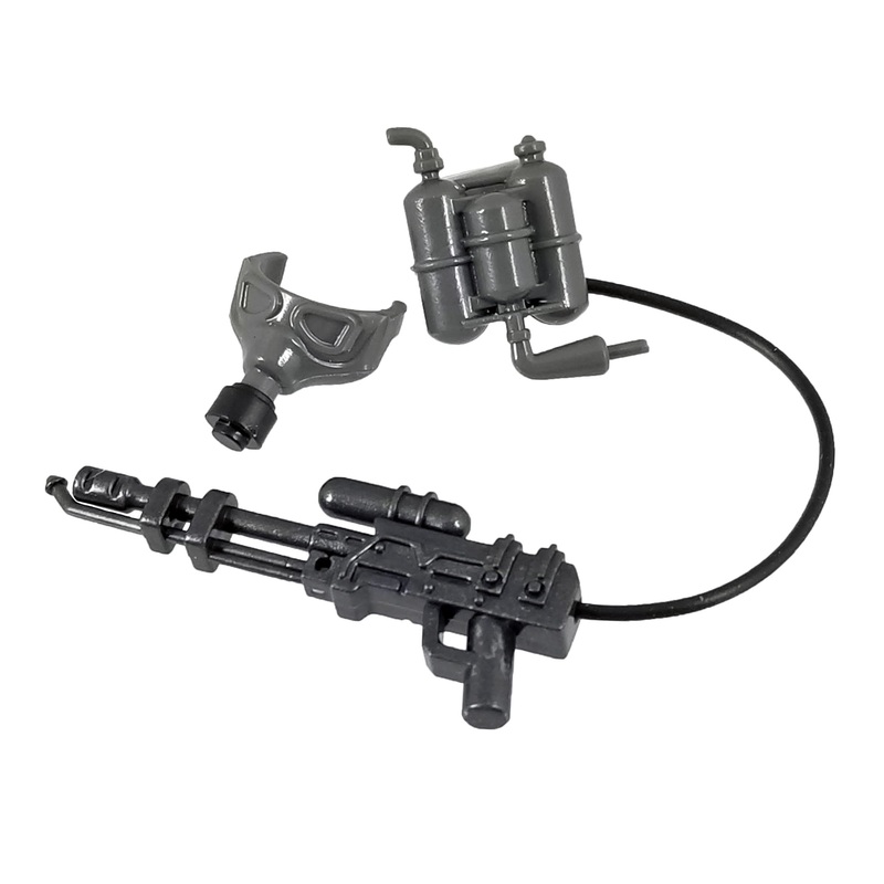 Minifig Gray Flamethrower Kit