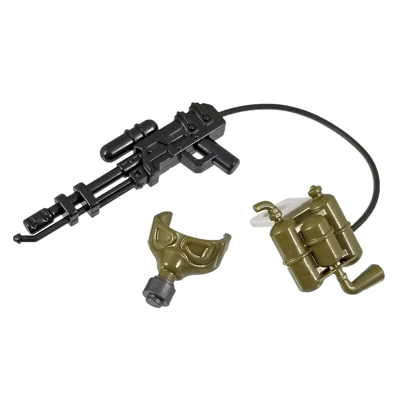 Minifig Olive Drab Flamethrower Kit