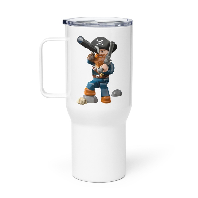 Pirate Captain Minifig Travel mug with a handle
