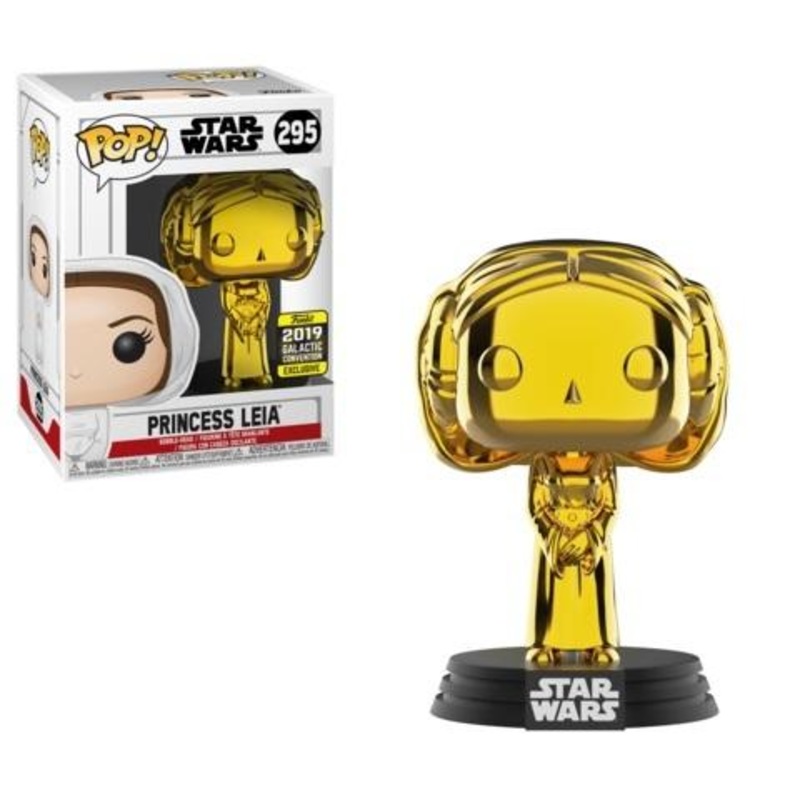 Funko Pop! Star Wars Princess Leia Gold Chrome Galactic Convention Exclusive #295