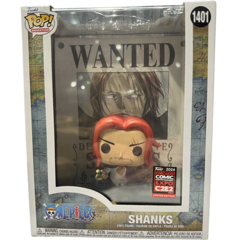 Funko Pop! One Piece Shanks Wanted Poster C2E2 (Official Sticker) Exclusive #1401