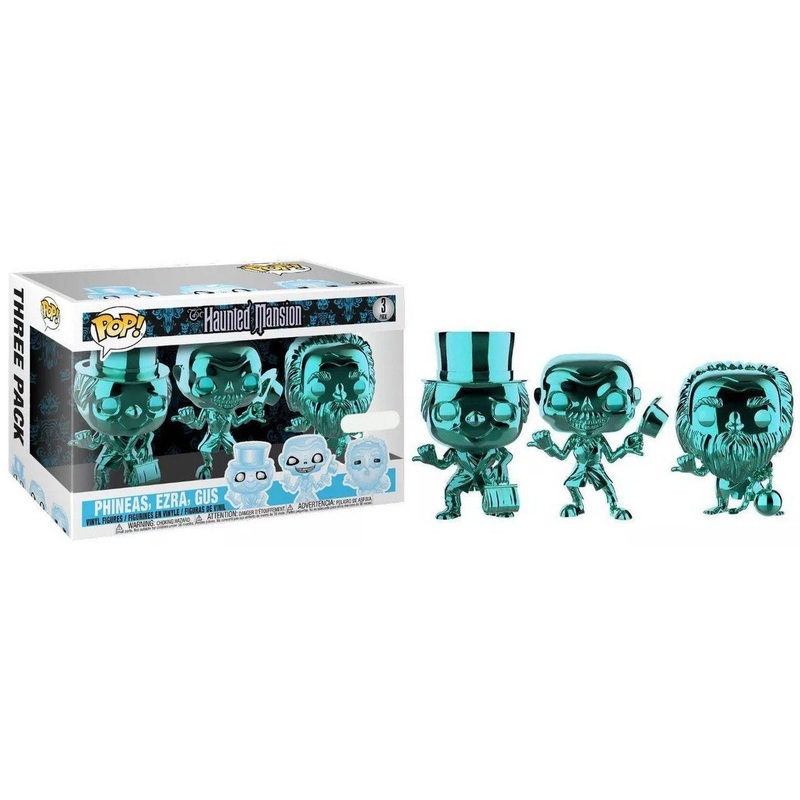 Funko Pop! Haunted Mansion Phineas, Ezra, Gus Chrome Exclusive 3 Pack