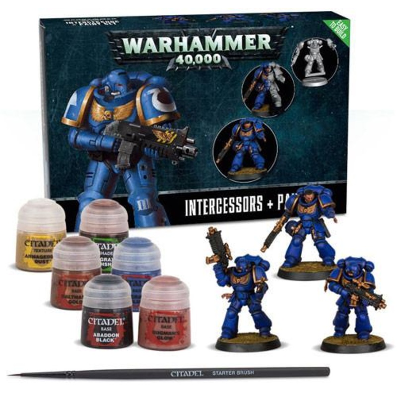 Warhammer 40k Space Marines Intercessor & Paint Set