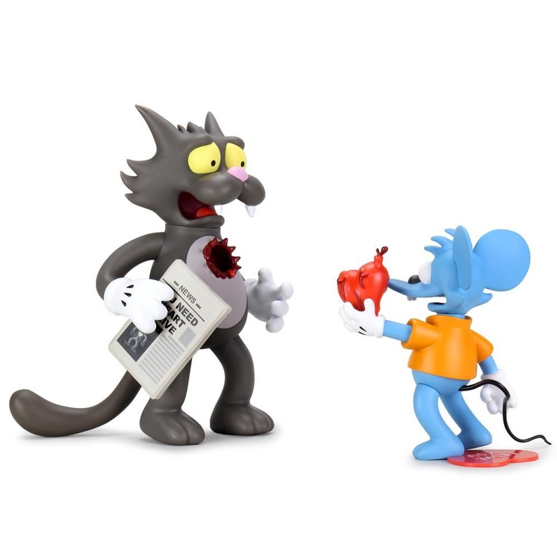 Kidrobot The Simpsons Itchy and Scratchy (My Bloody Valentine Edition) 8 Inch Vinyl Art Toy Figure