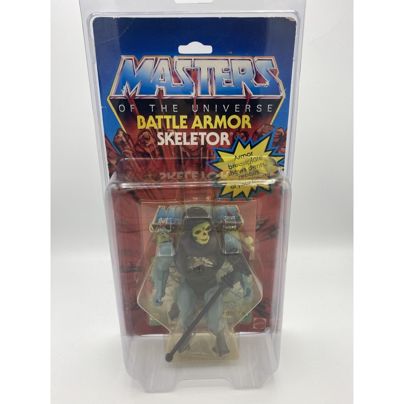 Masters of the Universe (MOTU) Battle Armor Skeletor Vintage Action Figure w/ Protector