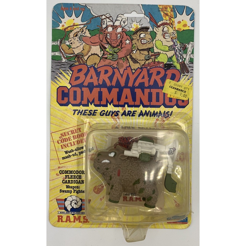 Playmates Barnyard Commandos Commodore Fleece Cardigan Vintage Action Figure