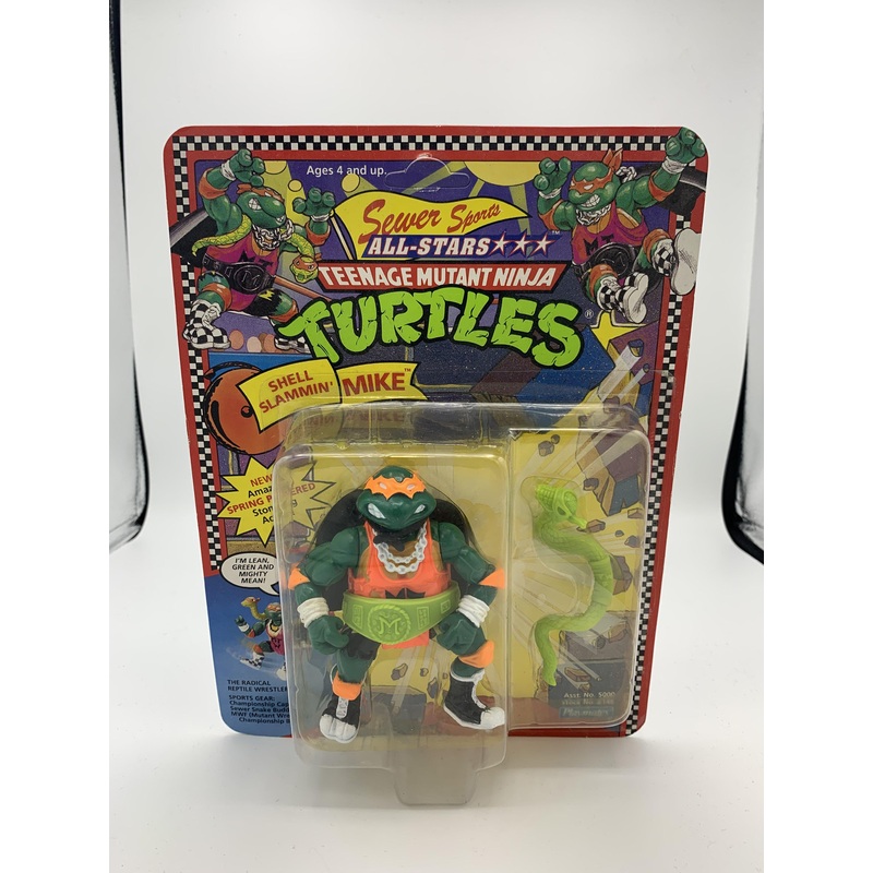 Playmates Shell Slammin Mike Michelangelo Teenage Mutant Ninja Turtles (TMNT) (Unpunched) Vintage Action Figure