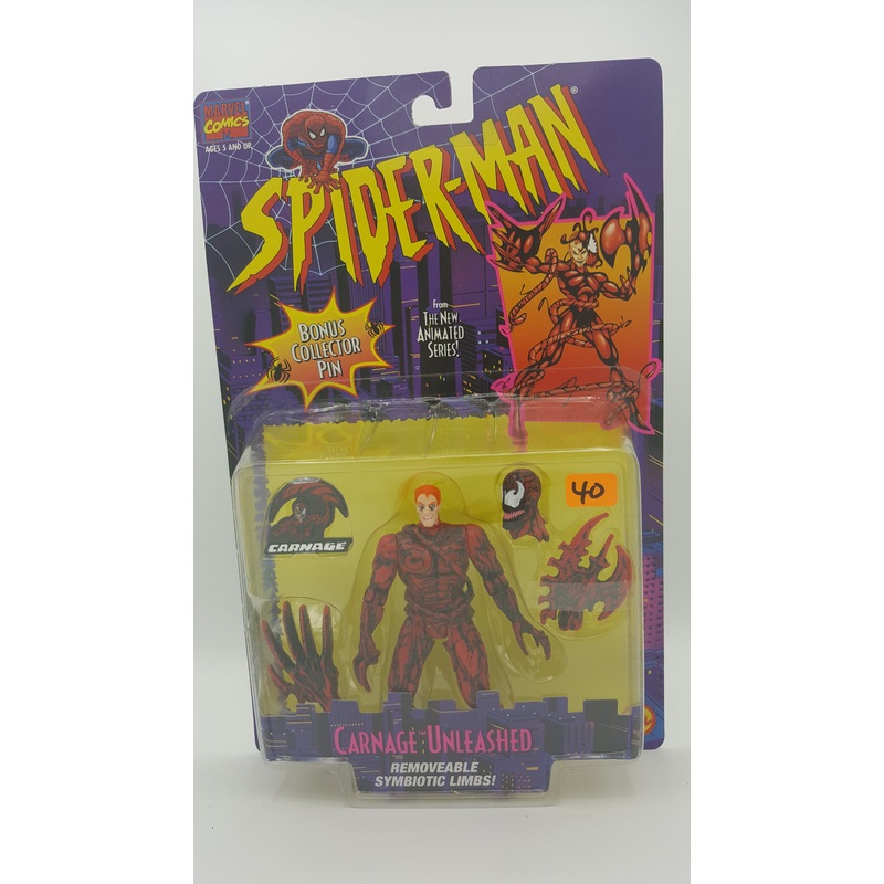 ToyBiz Marvel Comics Spider-Man Carnage Unleashed with Removable Symbiotic Limbs