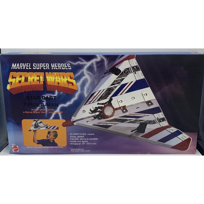 ToyBiz Marvel SuperHeroes Secret Wars Star Dart with Black Suit Spider-Man Sealed Vehicle Vintage Action Figure