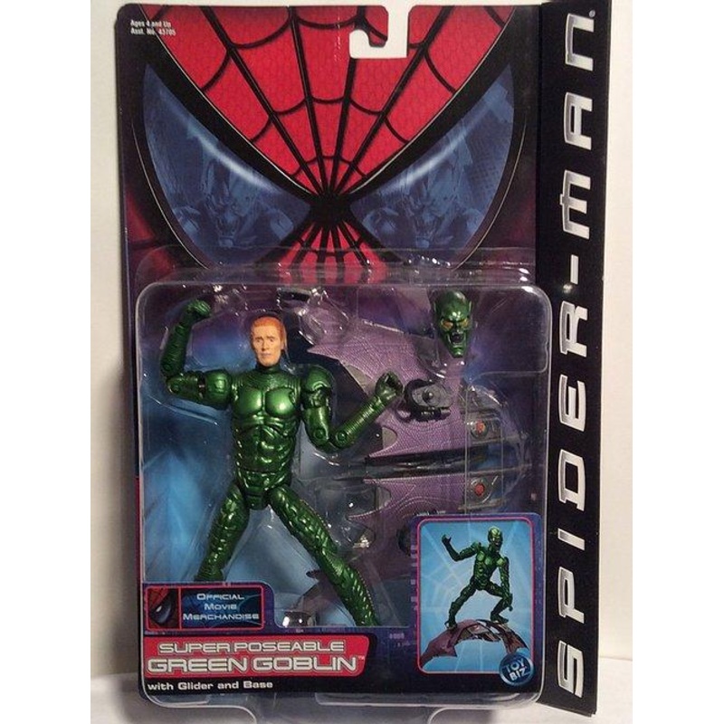 ToyBiz Spider-man Super Poseable Green Goblin with Glider and Base