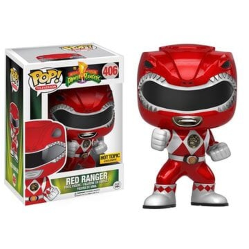 Funko Pop! Power Rangers Red Ranger (Metallic) (Action Pose) Exclusive #406