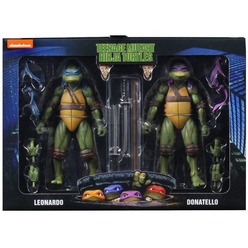 Neca Leonardo & Donatello Teenage Mutant Ninja Turtles (TMNT) 7 Movie Action Figure 2 pack