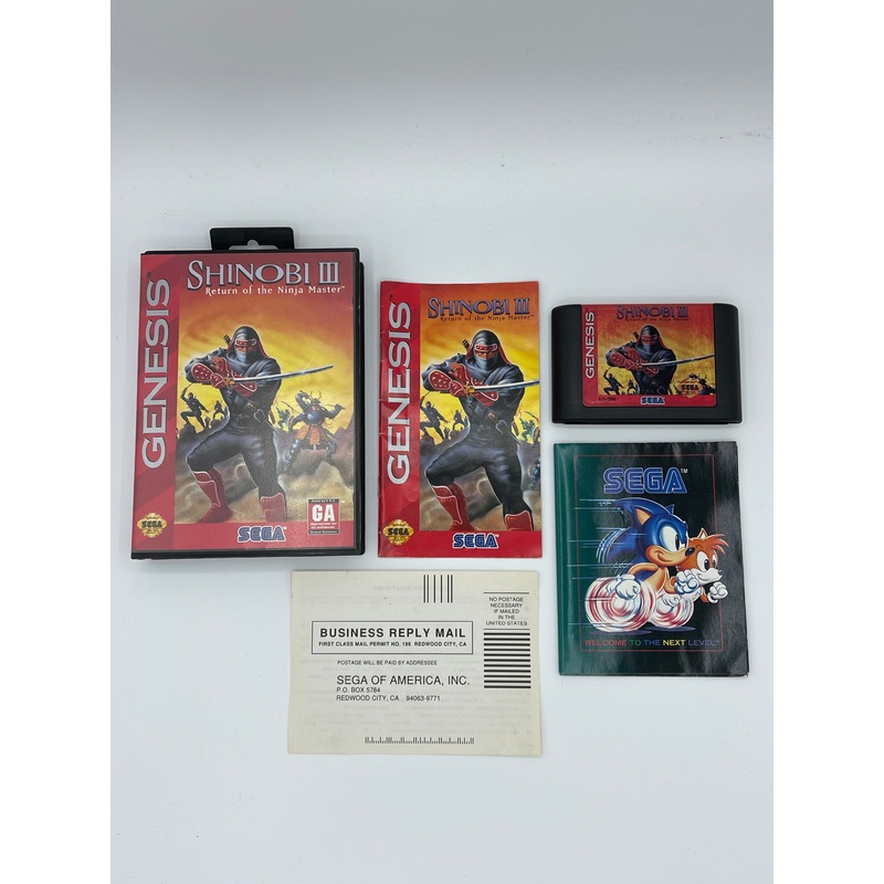 Shinobi 3 Return of there Ninja Master Game for the Sega Genesis (Complete in Box)
